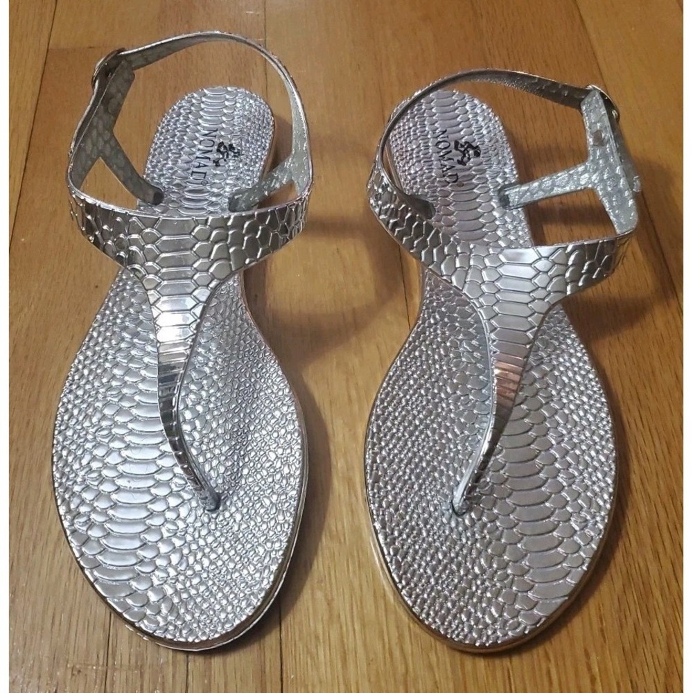 NOMAD Tootsie Sandal Silver Snake Prink‎ Women's Size 9